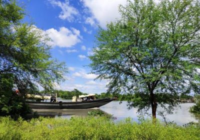 It's captured by the riverside of Vidyadhari in Sundarban where there was a boat sailed.
